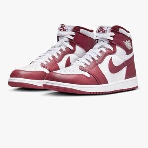 Nike Air Jordan 1 High in White and Maroon